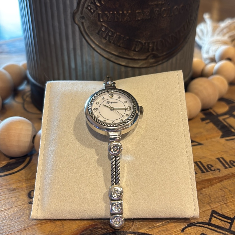 Brighton Bangle CZ Stone Bracelet Watch